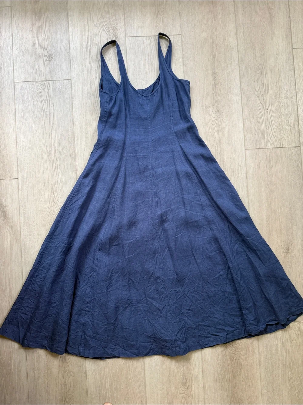 Mara Hoffman Linen Navy Button-Front dress - Picture 4 of 5